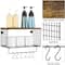 Wood & Metal Wall Mounted Bathroom Towel Rack with 6 Hooks